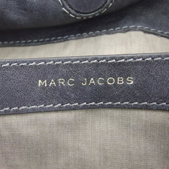 MARC JACOBS 2WAY shoulder bag ZIP pocket gray grayish leather used C3890 - Picture 9 of 9